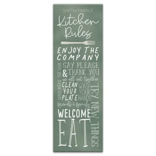 Kirkland's Home Personalized Kitchen Rules Canvas Wall Plaque- Wall Quotes & Signs