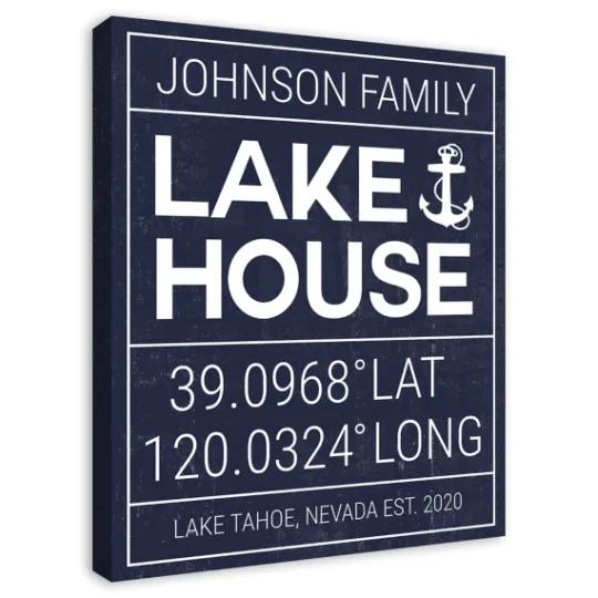 Kirkland's Home Personalized Lake House Canvas Wall Plaque- Wall Quotes & Signs
