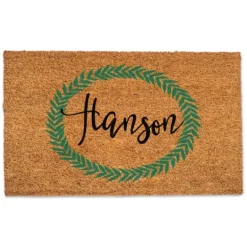 Kirkland's Home Personalized Leaf Wreath Coir Doormat- Doormats