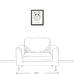 Kirkland's Home Personalized Long Hair Gray Cat Canvas Wall Plaque- Wall Quotes & Signs