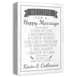 Kirkland's Home Personalized Marriage Recipe Canvas Wall Plaque- Wall Quotes & Signs