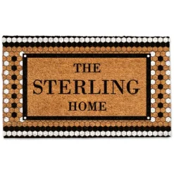 Kirkland's Home Personalized Monochrome Tile Coir Doormat- Doormats