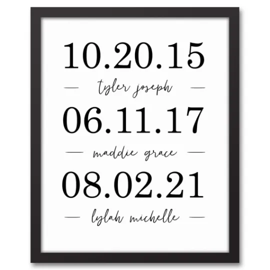 Kirkland's Home Personalized Names & Dates Framed Canvas Print- Wall Quotes & Signs