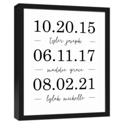 Kirkland's Home Personalized Names & Dates Framed Canvas Print- Wall Quotes & Signs