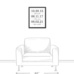 Kirkland's Home Personalized Names & Dates Framed Canvas Print- Wall Quotes & Signs