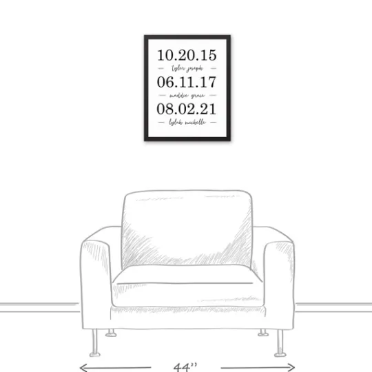 Kirkland's Home Personalized Names & Dates Framed Canvas Print- Wall Quotes & Signs