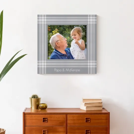 Kirkland's Home Personalized Plaid Photo Canvas Art Print- Wall Quotes & Signs