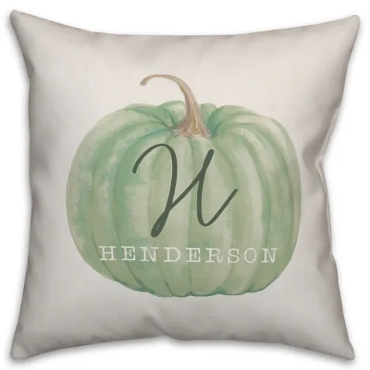 Kirkland's Home Personalized Sage Pumpkin Harvest Outdoor Pillow- Pillows