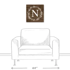 Kirkland's Home Personalized Shiplap Wreath Canvas Wall Plaque- Monogram Wall Decor