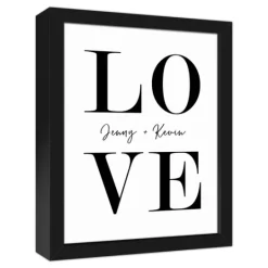 Kirkland's Home Personalized Simple Love Framed Canvas Wall Plaque- Wall Quotes & Signs