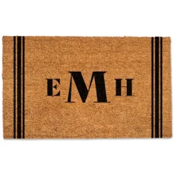 Kirkland's Home Personalized Striped Monogram Coir Doormat- Doormats