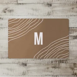 Kirkland's Home Personalized Taupe Monogram Wavy Lines Floor Mat- Kitchen & Floor Mats
