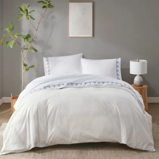 Kirkland's Home Petal Blossom Hem Microfiber 4-Pc. King Sheet Set- Bed Sheets