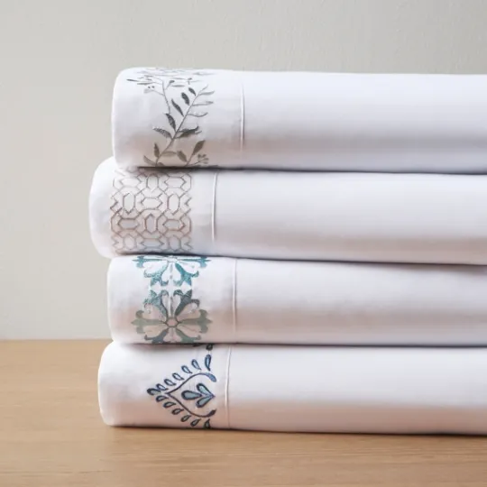 Kirkland's Home Petal Blossom Hem Microfiber 4-Pc. Queen Sheet Set- Bed Sheets