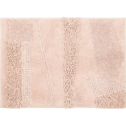 Kirkland's Home Petal Blush Asymmetrical Cotton Bath Mat, 34 In.- Bathroom Rugs