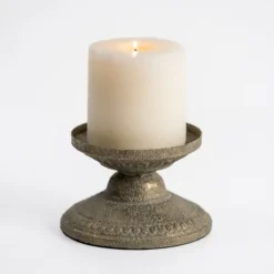 Kirkland's Home Petina Metal Pillar Candle Holder, 4 In.- Candle Holders
