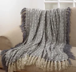 Kirkland's Home Petite Pom Pom Throw With Tassels- Blankets & Throws