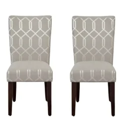 Kirkland's Home Pewter Lattice Parsons Chairs, Set Of 2- Dining Chairs
