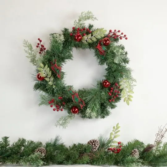 Kirkland's Home Pine And Berry Christmas Wreath, 24 In.- Wreaths
