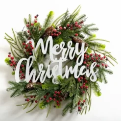 Kirkland's Home Pine And Berry Merry Christmas Wreath- Wreaths
