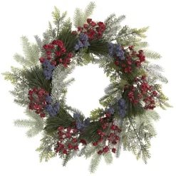 Kirkland's Home Pine And Cedar Branches With Berries Wreath- Wreaths
