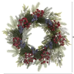 Kirkland's Home Pine And Cedar Branches With Berries Wreath- Wreaths