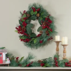 Kirkland's Home Pine Needles And Berries Wreath- Wreaths