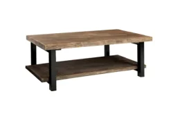 Kirkland's Home Pine Wood And Metal Coffee Table- Coffee Tables