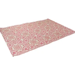 Kirkland's Home Pink And Cream Floral Tile Outdoor Area Rug, 4X6- Outdoor Rugs
