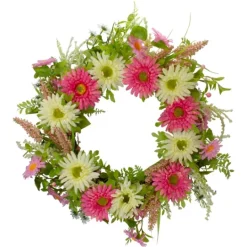 Kirkland's Home Pink And White Chrysanthemum And Berry Wreath- Wreaths