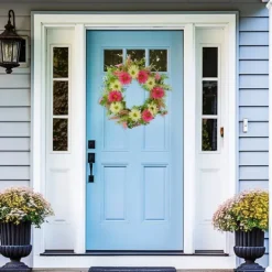 Kirkland's Home Pink And White Chrysanthemum And Berry Wreath- Wreaths