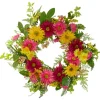 Kirkland's Home Pink And Yellow Chrysanthemum And Daisy Wreath- Wreaths