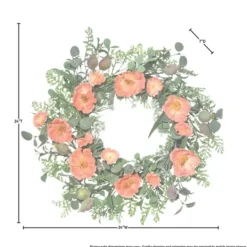 Kirkland's Home Pink Poppy And Pod Wreath- Wreaths