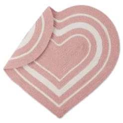 Kirkland's Home Pink Striped Heart Pet Bowl Mat- Kitchen & Floor Mats