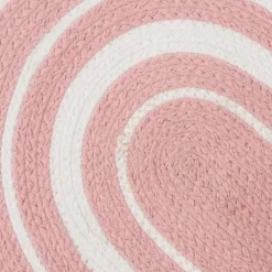 Kirkland's Home Pink Striped Heart Pet Bowl Mat- Kitchen & Floor Mats