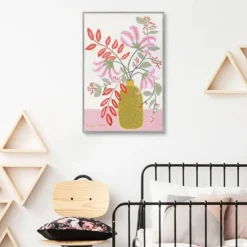 Kirkland's Home Pink Table Framed Canvas Art Print- Framed Art