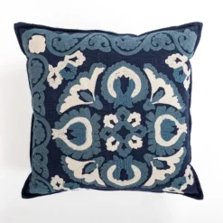 Kirkland's Home Pippa Embroidered Denim Pillow- Pillows