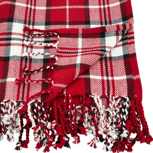 Kirkland's Home Plaid Cotton Throw With Tassels- Blankets & Throws
