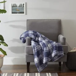 Kirkland's Home Plaid Plush Throw- Blankets & Throws