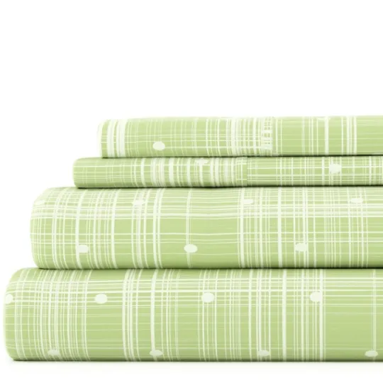 Kirkland's Home Plaid Polka Dot 3-Pc. Twin Sheet Set- Bed Sheets