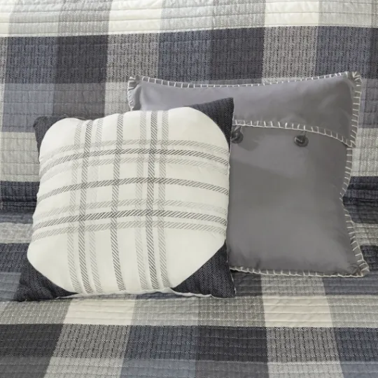 Kirkland's Home Plaid Reversible 6-Pc. Full/Queen Coverlet Set- Bedspreads & Coverlets