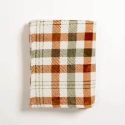 Kirkland's Home Plush Spice Plaid Throw- Blankets & Throws