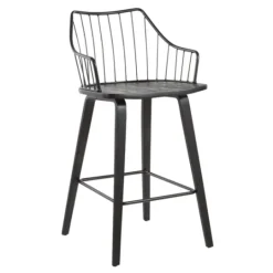 Kirkland's Home Poplar Wood Swivel Counter Stool- Bar Stools & Counter Height Stools