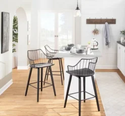 Kirkland's Home Poplar Wood Swivel Counter Stool- Bar Stools & Counter Height Stools