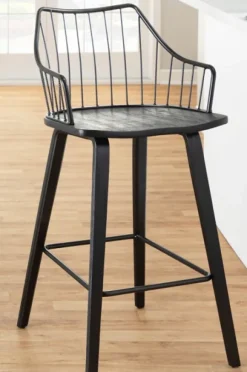 Kirkland's Home Poplar Wood Swivel Counter Stool- Bar Stools & Counter Height Stools
