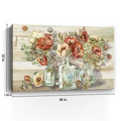 Kirkland's Home Poppies And Eucalyptus Canvas Art Print, 48X32 In.- Canvas Art