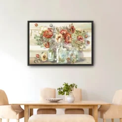 Kirkland's Home Poppies And Eucalyptus Framed Giclee Canvas Print- Canvas Art