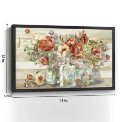 Kirkland's Home Poppies And Eucalyptus Framed Giclee Canvas Print- Canvas Art