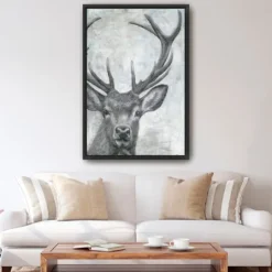 Kirkland's Home Portrait Of A Deer Framed Giclee Canvas Art Print- Canvas Art