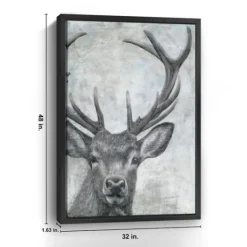 Kirkland's Home Portrait Of A Deer Framed Giclee Canvas Art Print- Canvas Art
